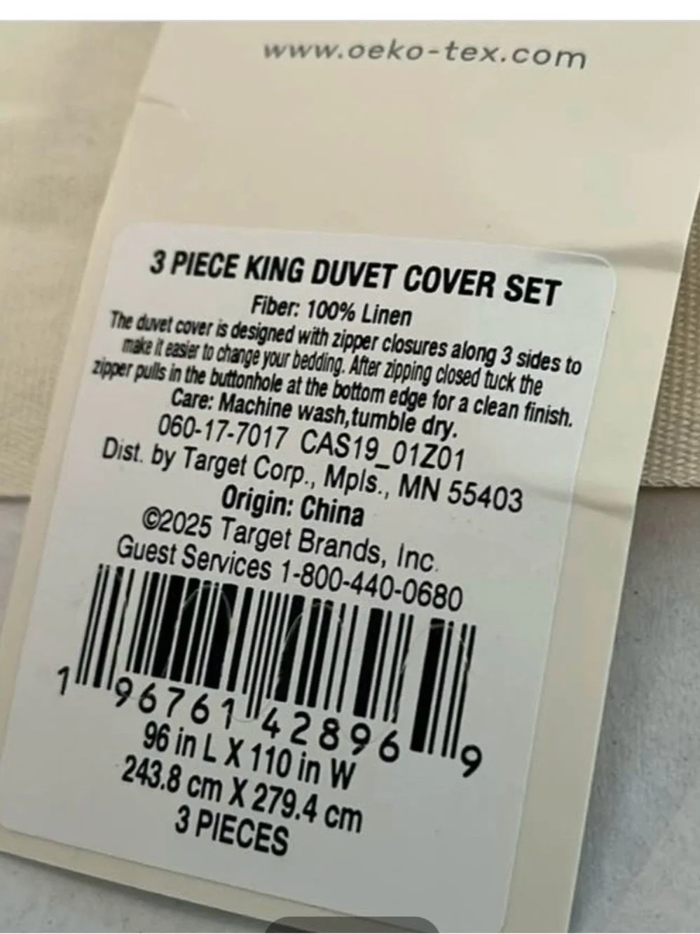 Casaluna Blue and Cream Linen Duvet Cover Set